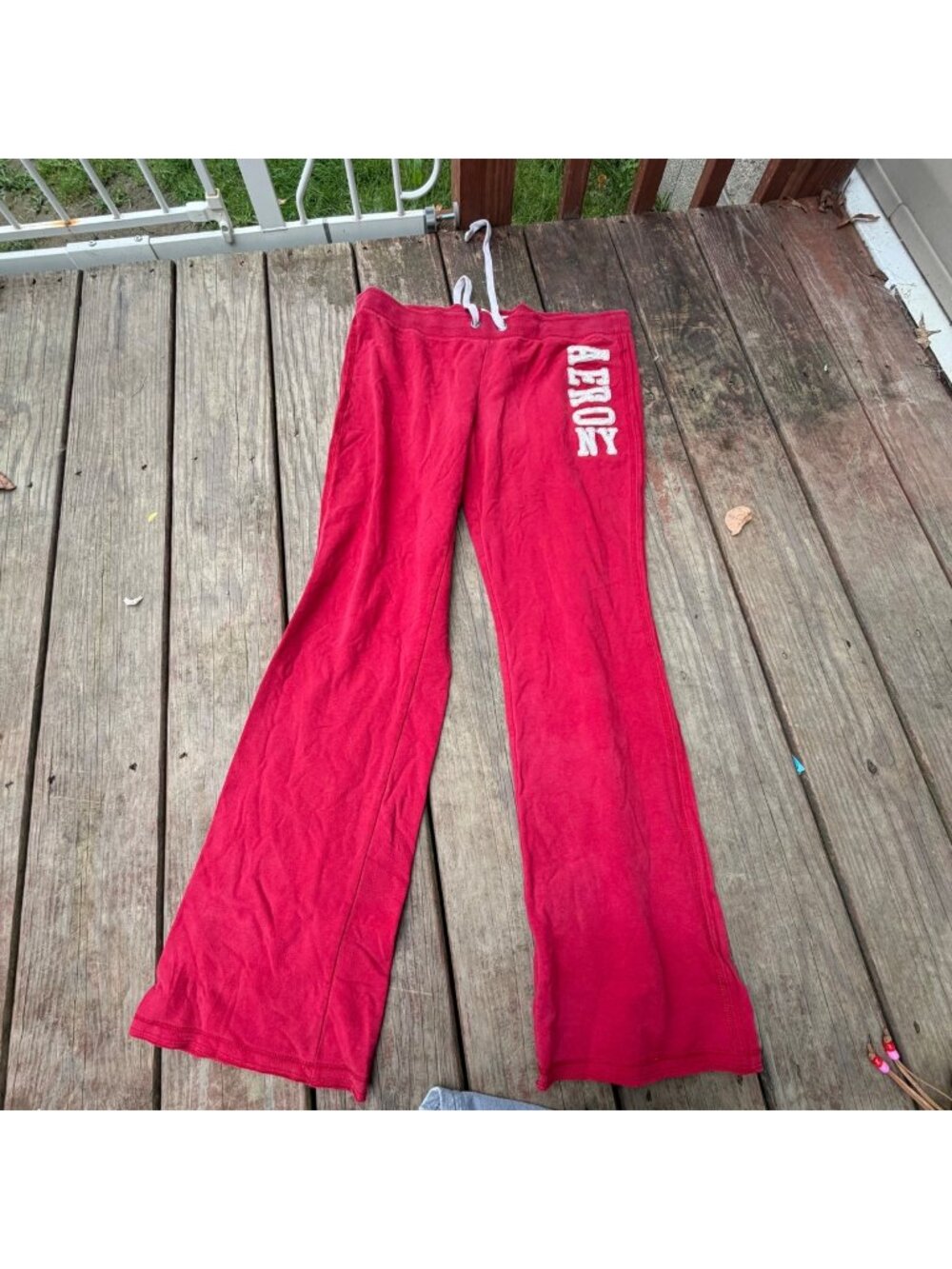 Y2K Aeropostale Womens Red Lounge Pants Size L Cotton Blend